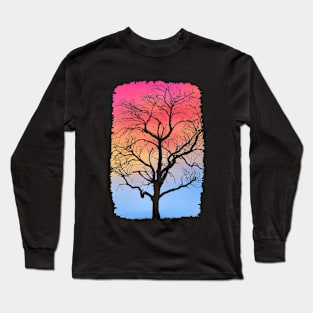 Tree Silhouette at Dawn Long Sleeve T-Shirt